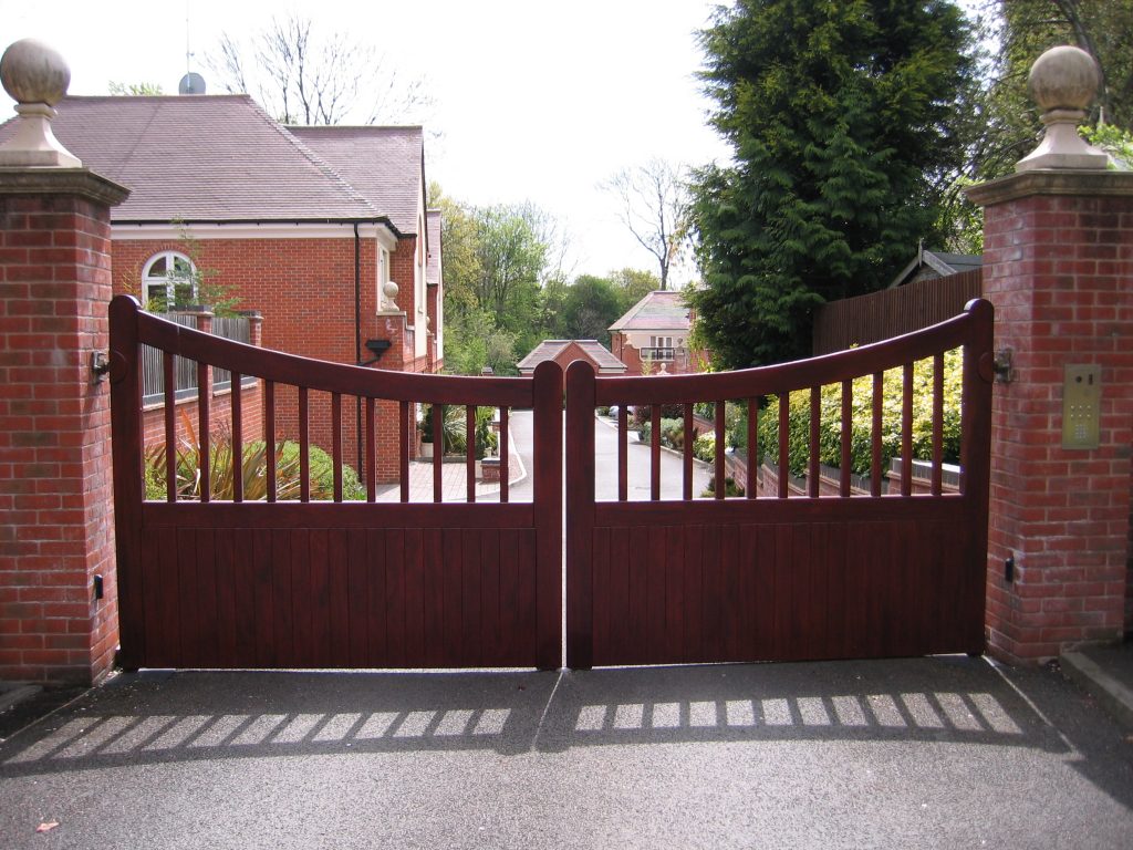 wooden driveway gates