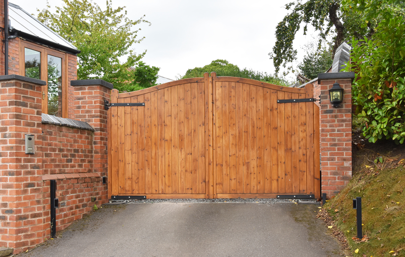 wooden driveway gate