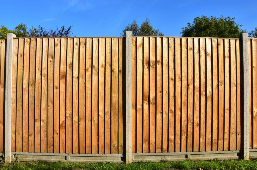 Fence with concrete fence posts
